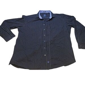 Bugatchi XxMen's Black Striped Shirt